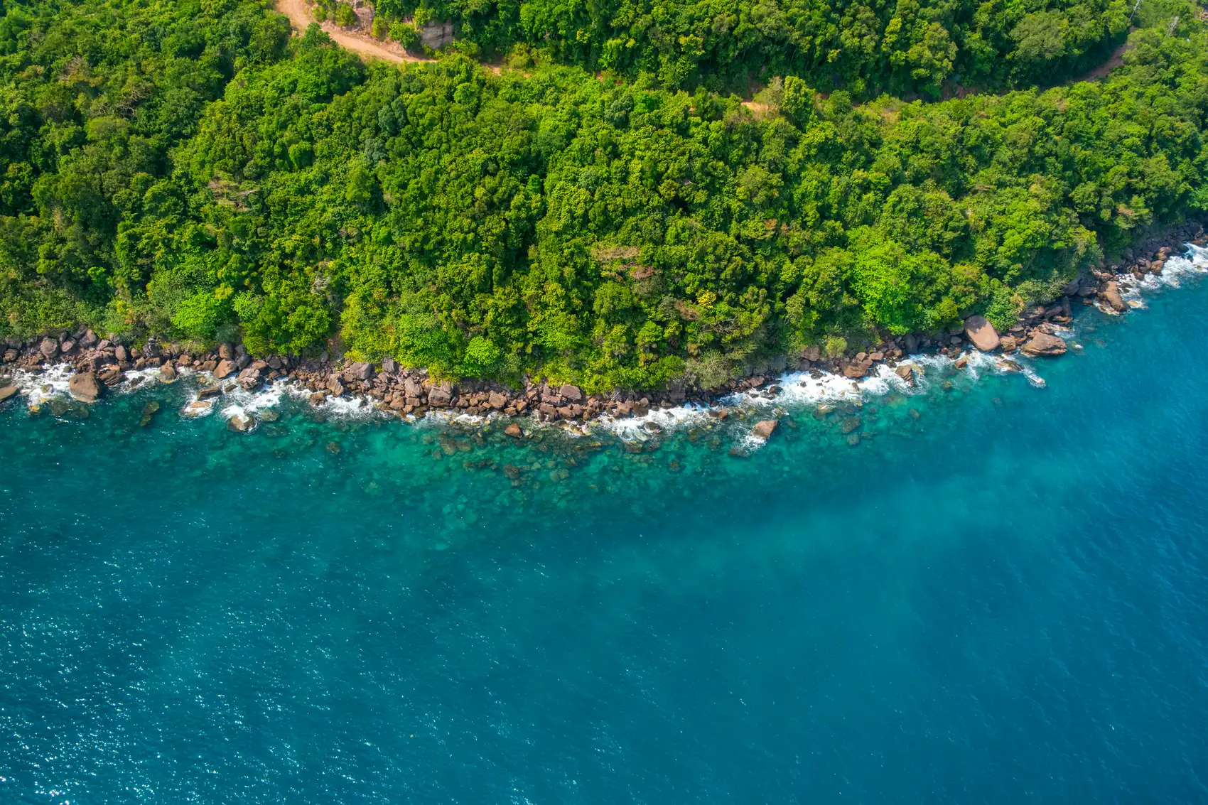The jungled coastline of Phu Quoc, Vietnam